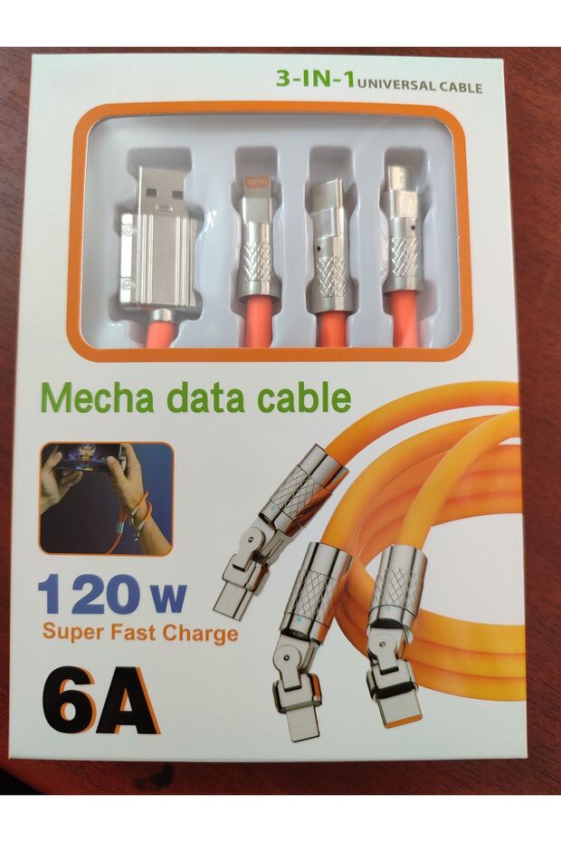 3 başlıklı şarj kablosu - 1