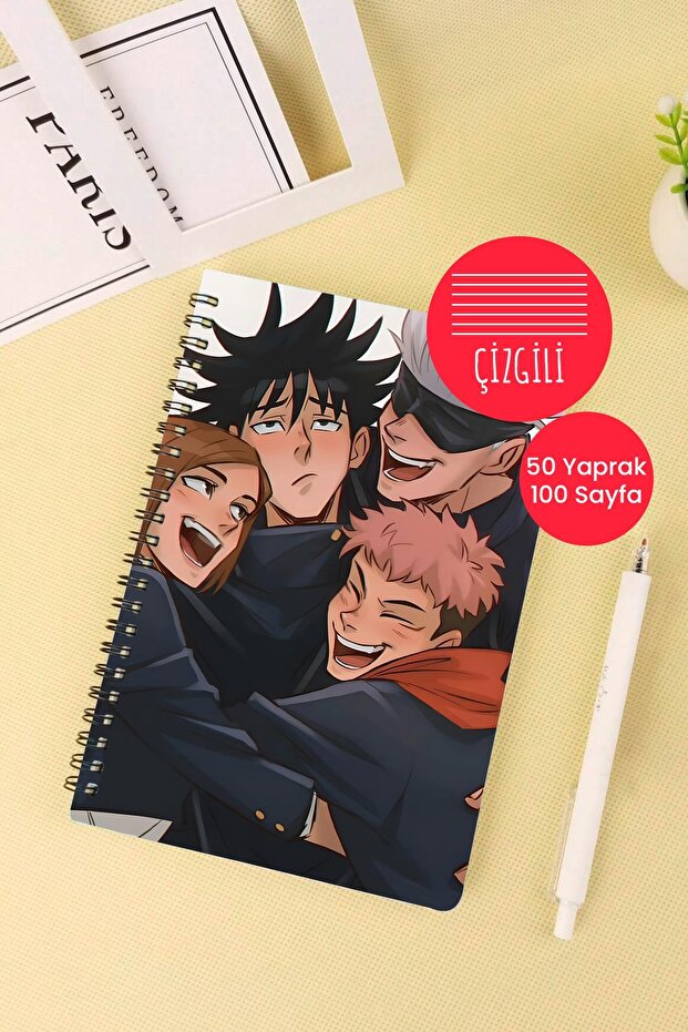Jujutsu Kaisen Anime Designed A5 Spiral Bound School Notebook 50 Sheets 100 Pages - Ruled