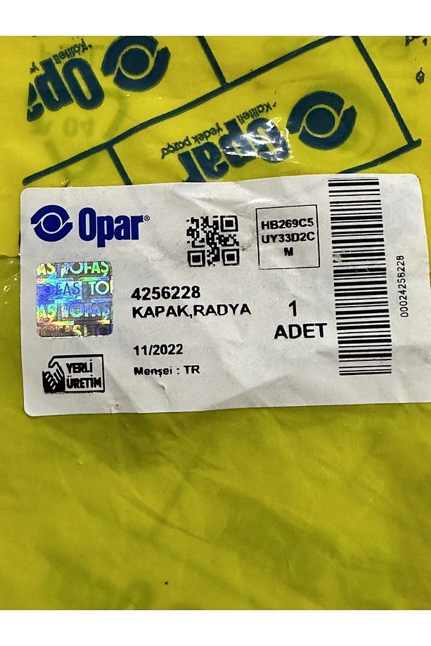 KAPAK RADYOTÖR 4256228 ( 0.8 ) LİK TOFAŞ DOĞAN ŞAHİN KARTAL SERŞE VS - 6