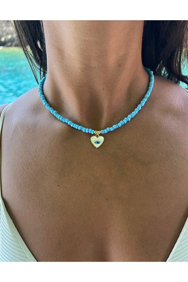 Heart of the Ocean Blue Beaded Necklace
