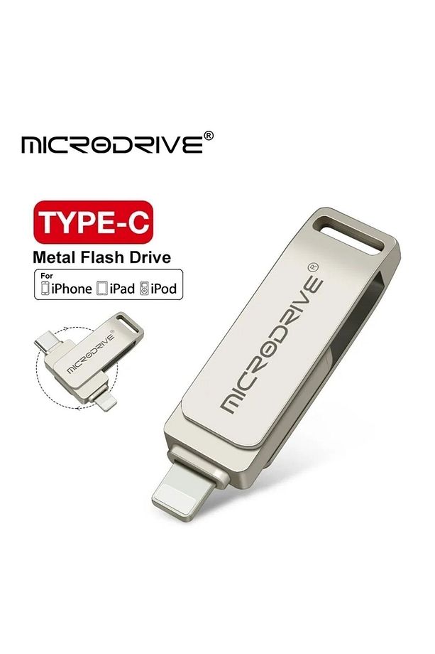 64gb. Iphone Lightning Ve Type-c Flash Bellek Otg Çift Taraflı Metal Sağlam Orginal - 4