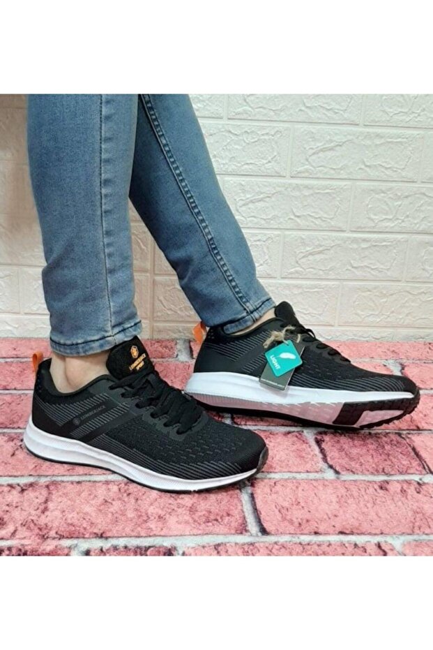 Strong Siyah Hafif İthal Faylon Taban Athletıc Koşu Rahat Spor Ayakkabı - 5