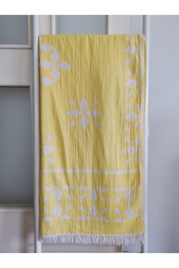 Loincloth Bath Towel, Beach Towel 100% Cotton 100x180 Cm Double Layer Astek Yellow