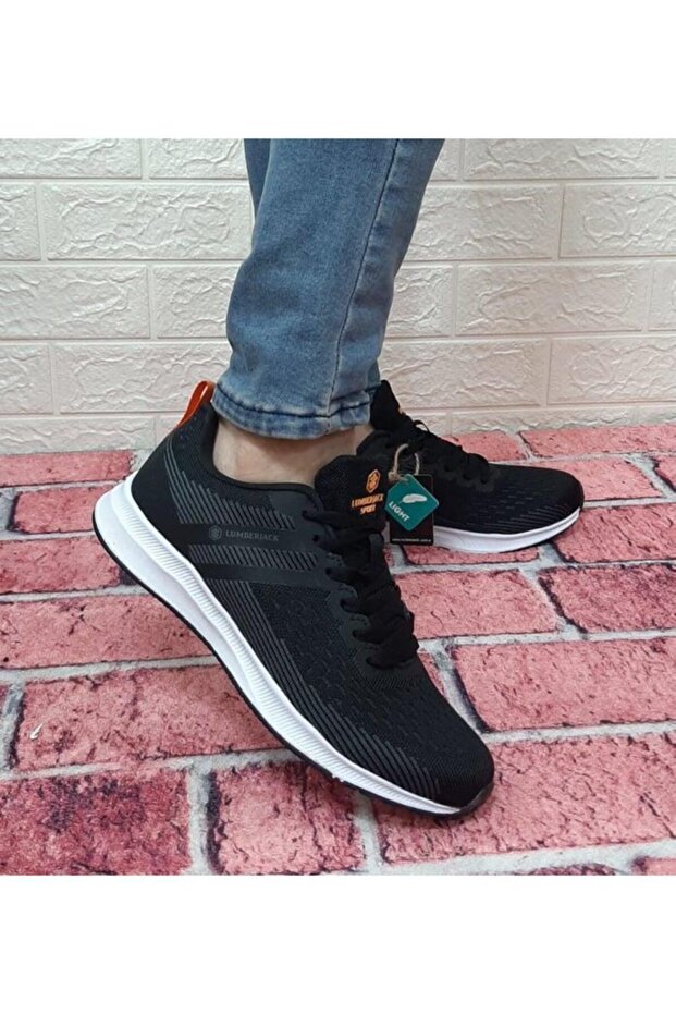 Strong Siyah Hafif İthal Faylon Taban Athletıc Koşu Rahat Spor Ayakkabı - 1