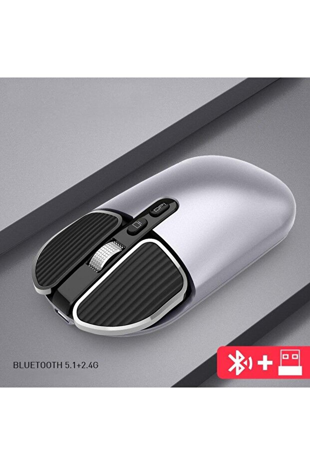 M203 Bluetooth Ve 2.4 Ghz Şarjlı Ergonomik 1600 Dpı Mouse - 3