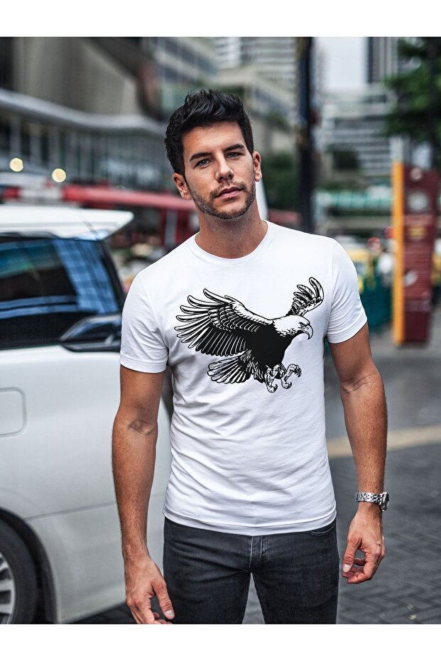 Tricou cu design imprimat Black Eagle - 4