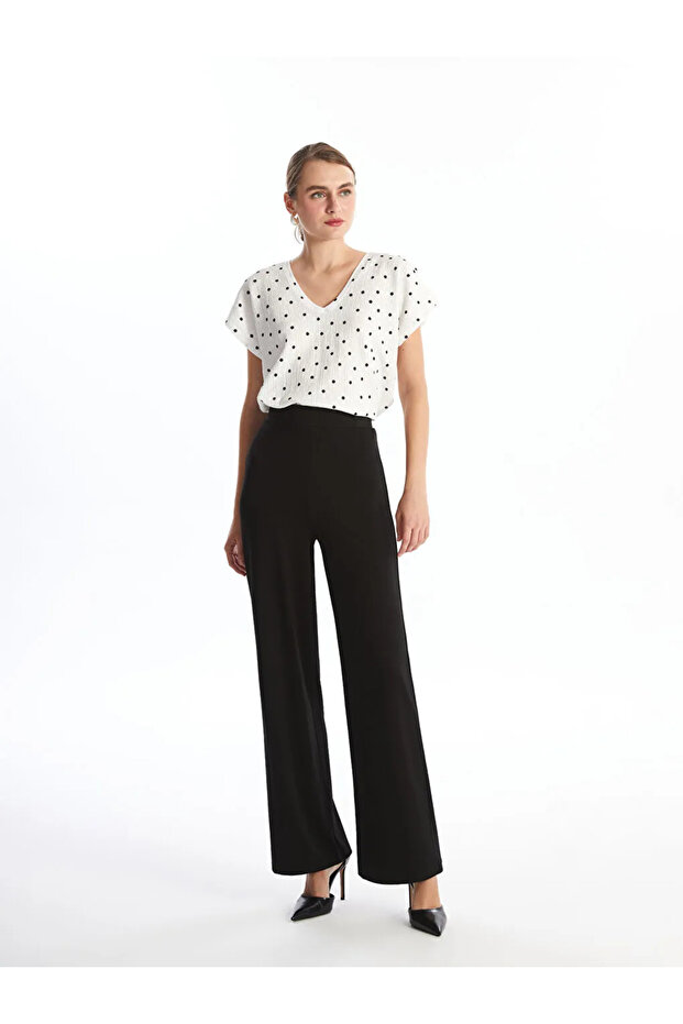 Lcwaikiki Basic New Black Women's Pants with Elastic Waist