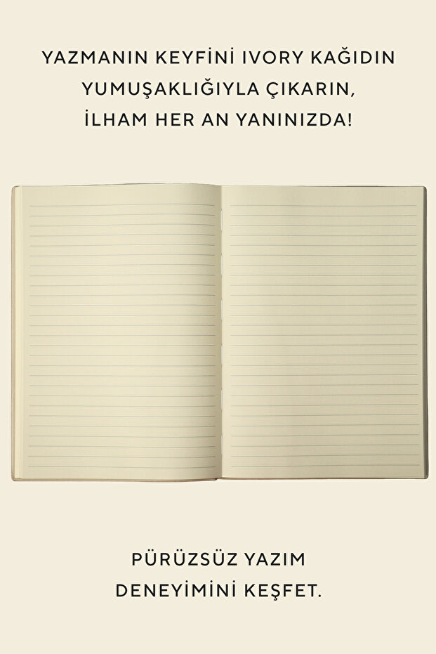 Softtons Esnek kapak Cep Defteri A5 Krem 128 yp. Çizgili - 2