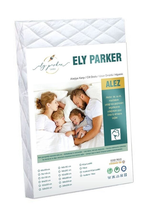 Alez Takımı-Sıvı Geçirmez-Renkli-3 Parça-%100 Pamuk-Kapitoneli-Gri - 5
