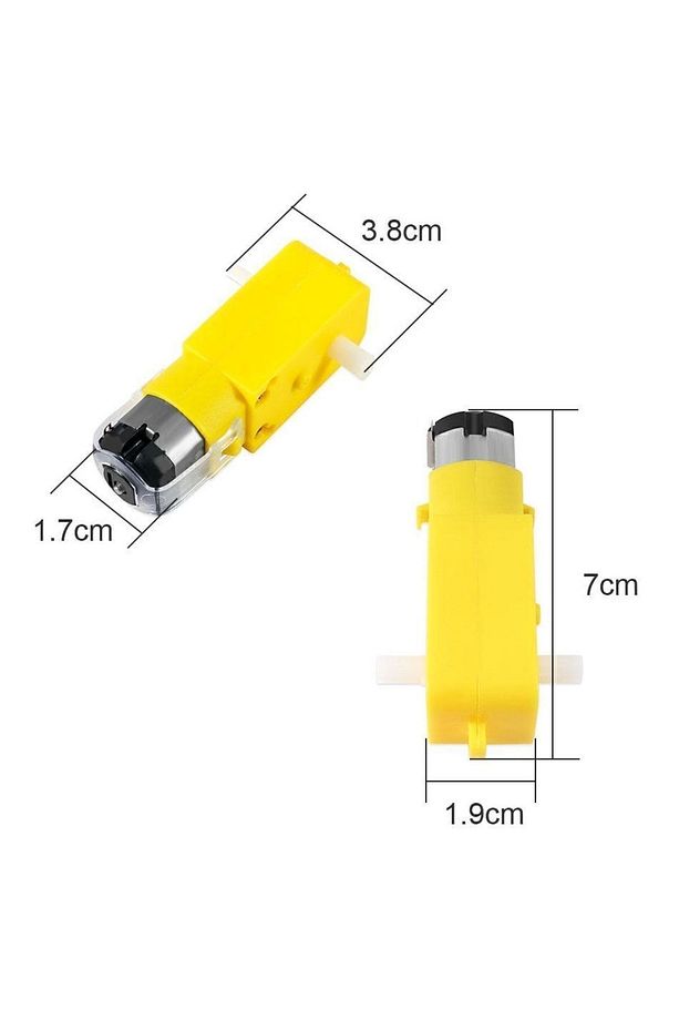 5 Adet Plastik Redüktörlü Motor - Dc 6 V / 200 Rpm / Dc Motor / Sarı Motor - 2