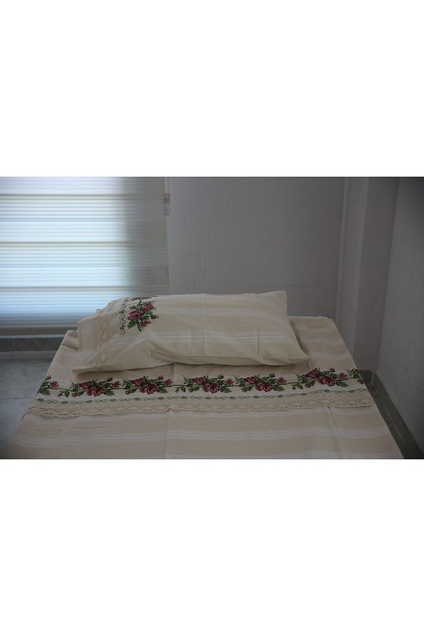Kaneviçe Nevresim Takımı El Işlemeli Tek Kişilik (MOR) - 5