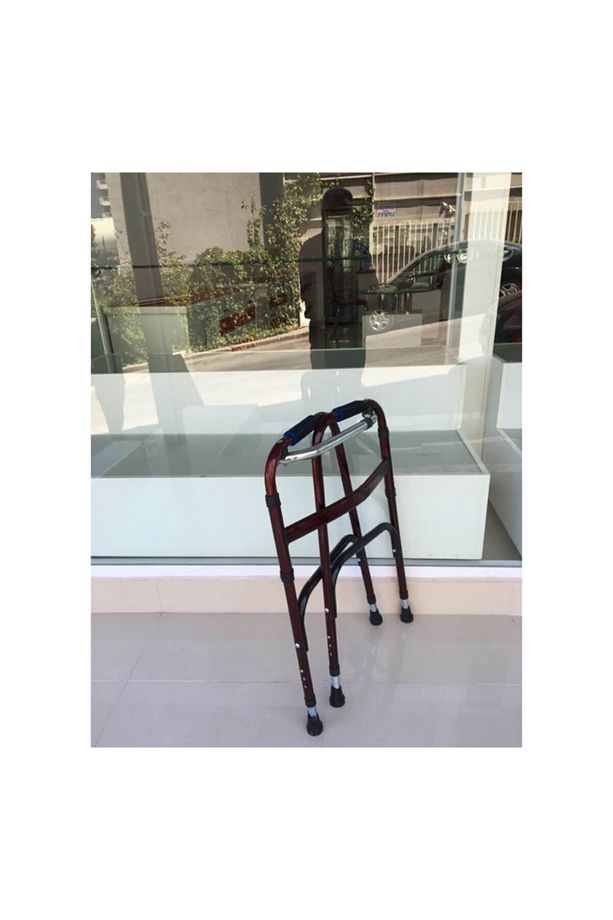 Katlanabilir Metal Walker Hasta Yürüteci Dört Ayaklı Boy Ayarlanabilir 4 Metal - 2