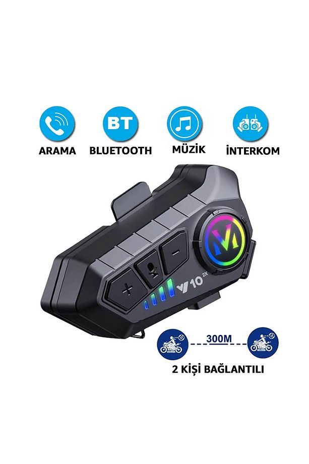 Y10-2X Bluetooth Kask İntercom Kask İnterkom 2 Kişi Bağlantılı Kask İntercom Motorsiklet İntercom - 1