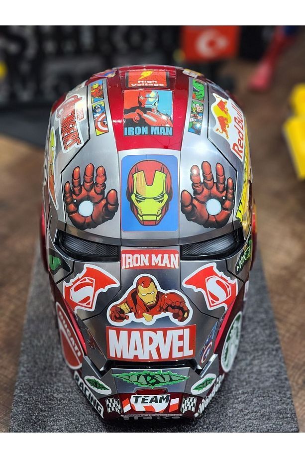 İron Man Demir Adam 3D Elektronik Kask ( Özel Tasarım ) - 4