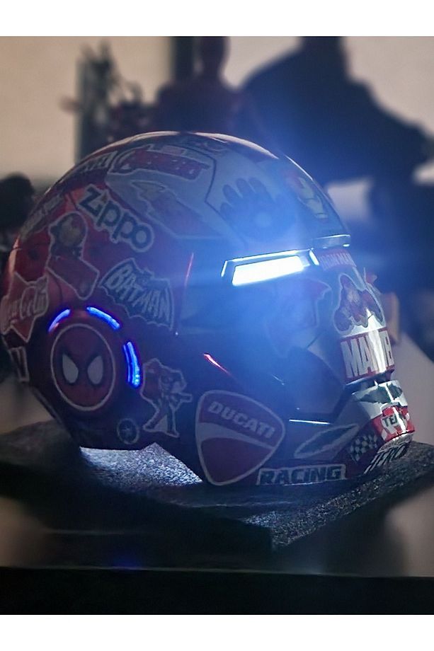 İron Man Demir Adam 3D Elektronik Kask ( Özel Tasarım ) - 9