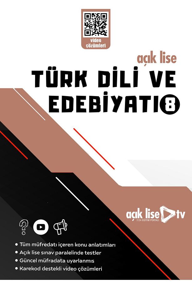 Açık Lise Türk Dili Ve Edebiyatı 8- Konu Ve Soru - Güncel Müfredat - 1