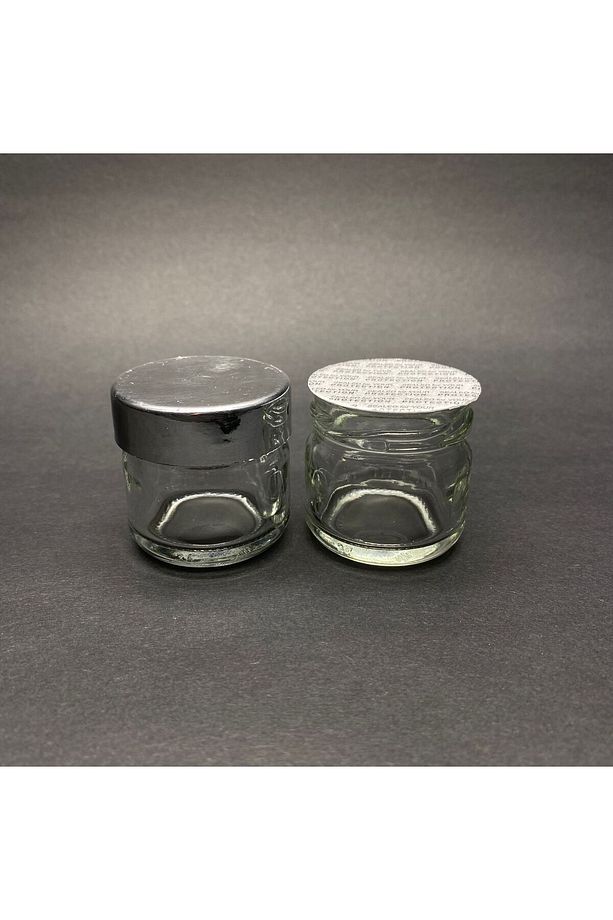 29 CC KAVANOZ - GÜMÜŞ KAPLAMALI DERİN PLASTİK KAPAK + KENDİNDEN YAPIŞKANLI SIZDIRMAZ CONTA -5 ADET - 1