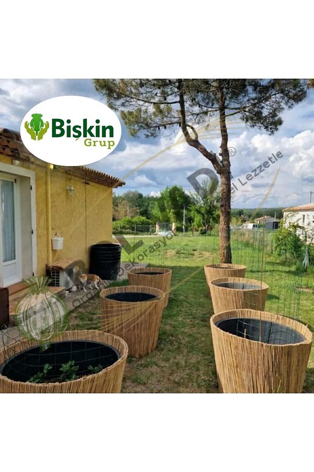 Doğal Kamış Hasır Çit 1 Metre x 1 Metre Balkon Çiti, Hasır Bambu Çit, Bahçe Çiti ve Gölgelik - 1