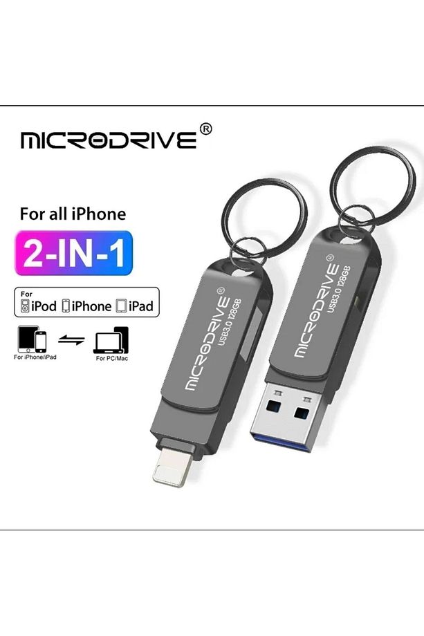 512gb. Iphone Lightning Ve Usb 3.0 Flash Bellek Otg Çift Giriş Sağlam Metal Orginal - 4