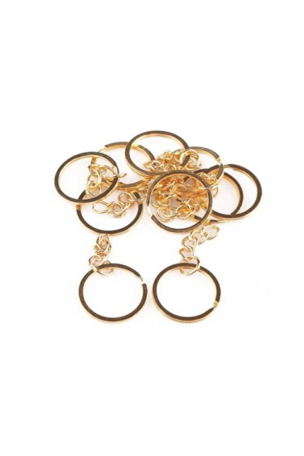 100 Pieces Key Chain Ring Macrame Keychain (gold)