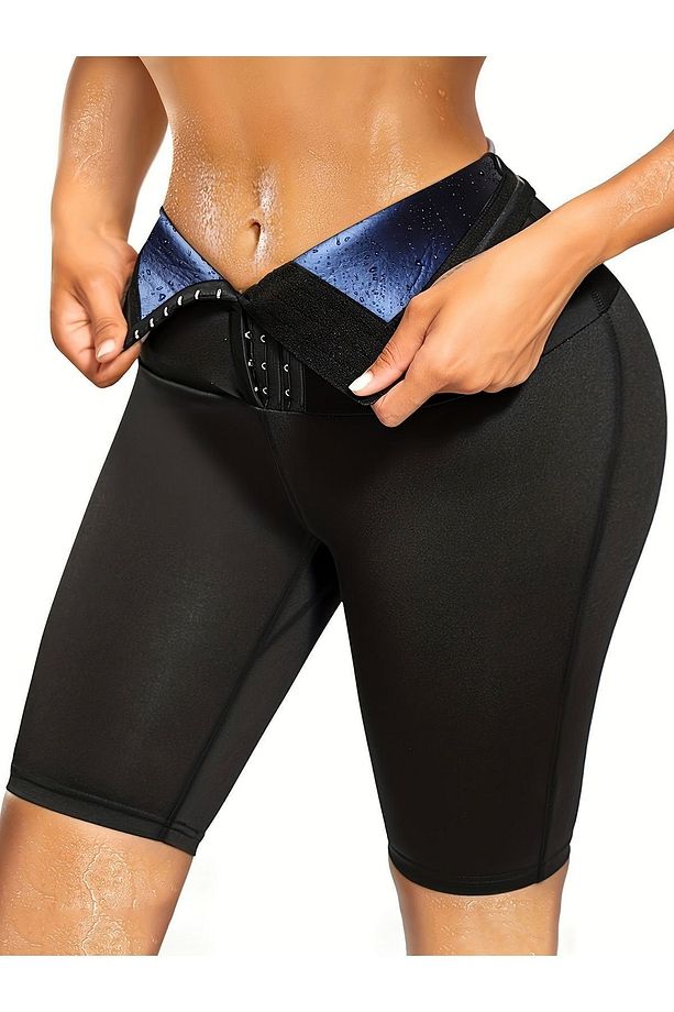 Sauna-şort Model Yüksek Bel Agraflı 3 Kademe Ayarlanabilir Termal Spor Şort - 1