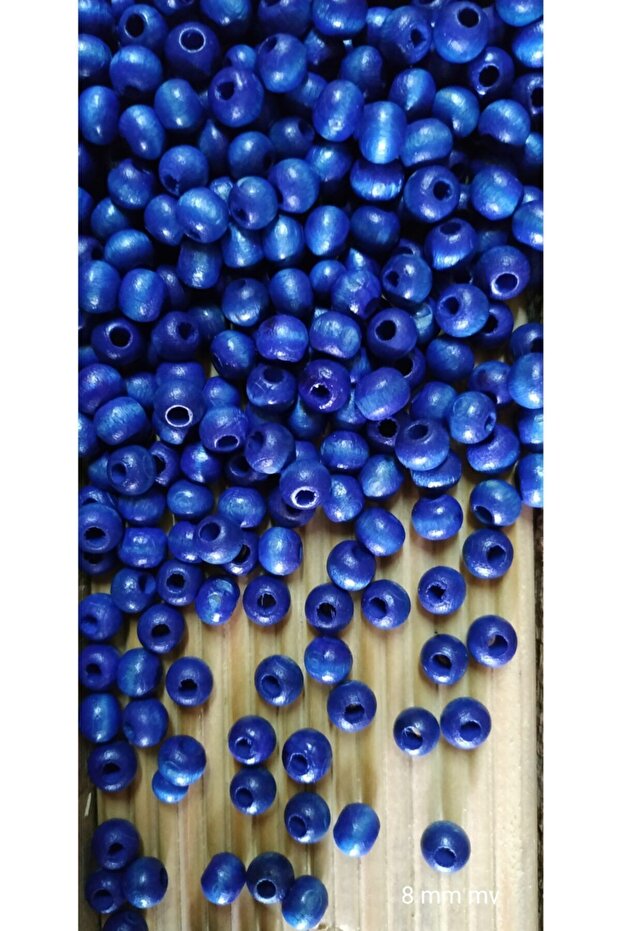 Wooden beads 8 mm 100 gr (avg. 390-430 pieces) Blue