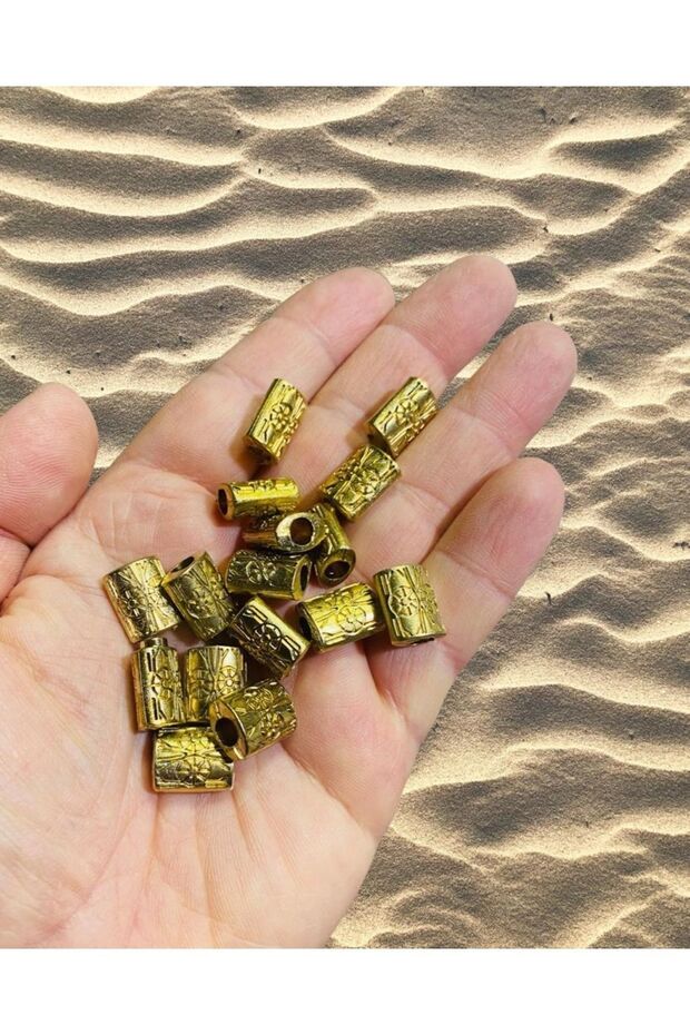خرز مكرامية ريفي - ذهبي - 20 قطعة