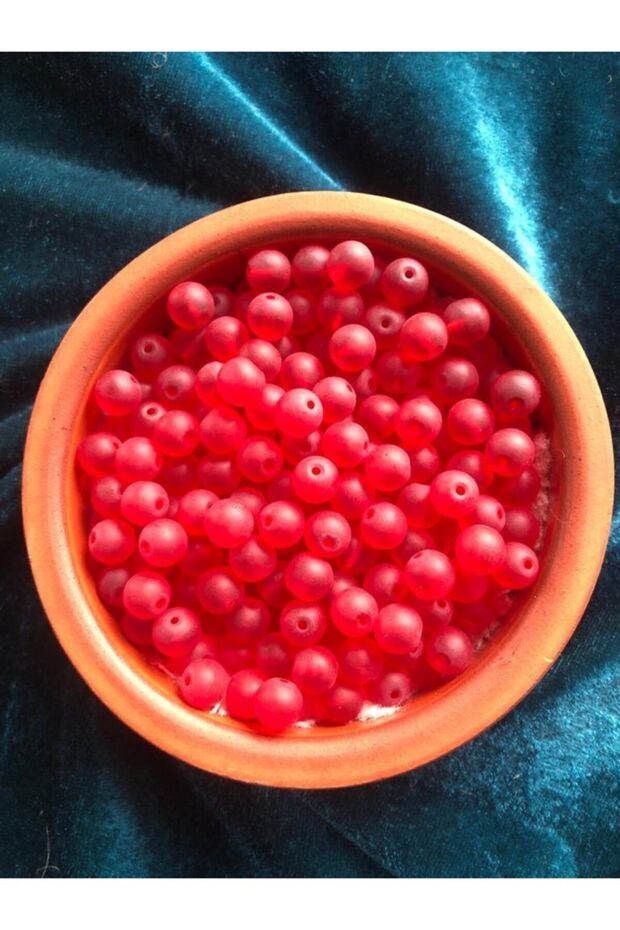 8mm Matte Red Glass Beads - Jewelry Beads - 50 Pieces -