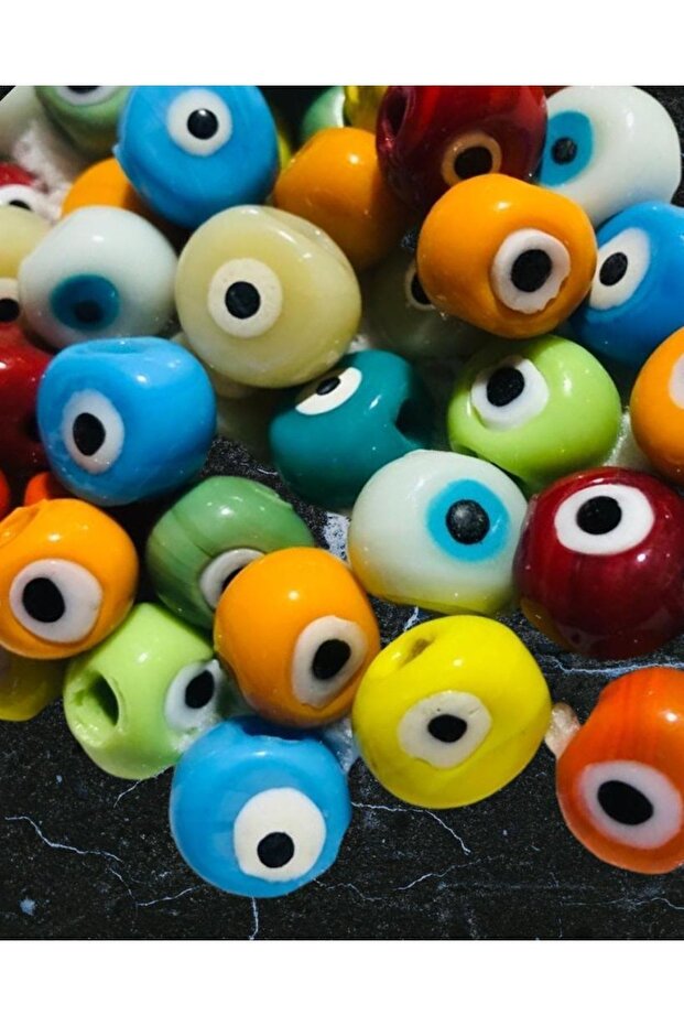 Handmade Dandelion Evil Eye Beads Mixed Color 12 Pieces