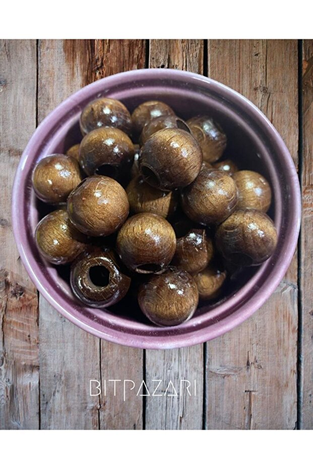 20 Mm Brown Wooden Beads - 20 Pieces