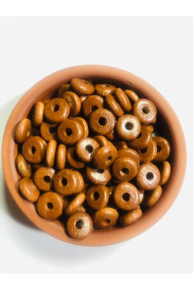 50 Pieces Flat Beads - Brown 14mm -