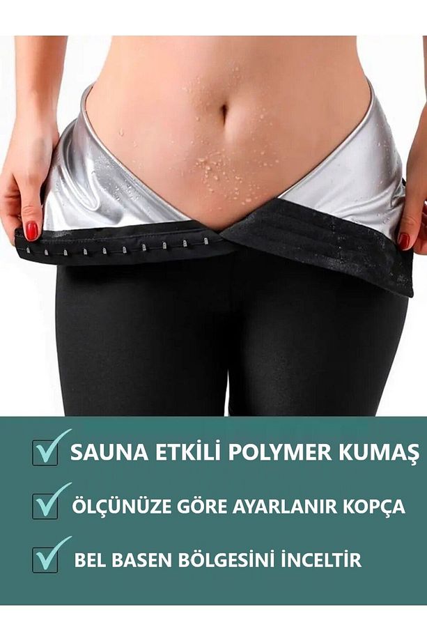 Sauna-şort Unisex Model Termal Ayarlanabilir 3 Agraflı Kopçalı Şort - 4