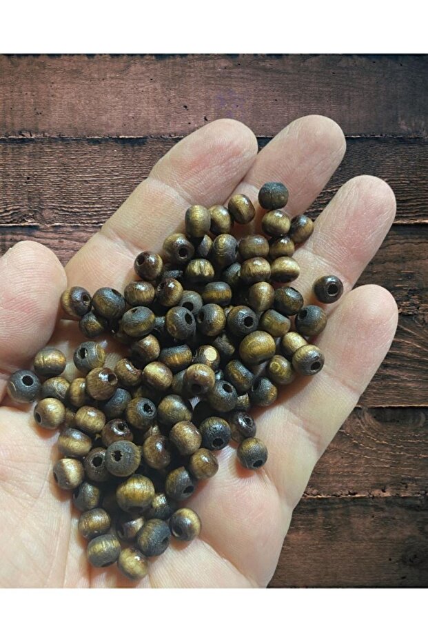 Wooden Beads 8 mm 100 gr - Coffee -