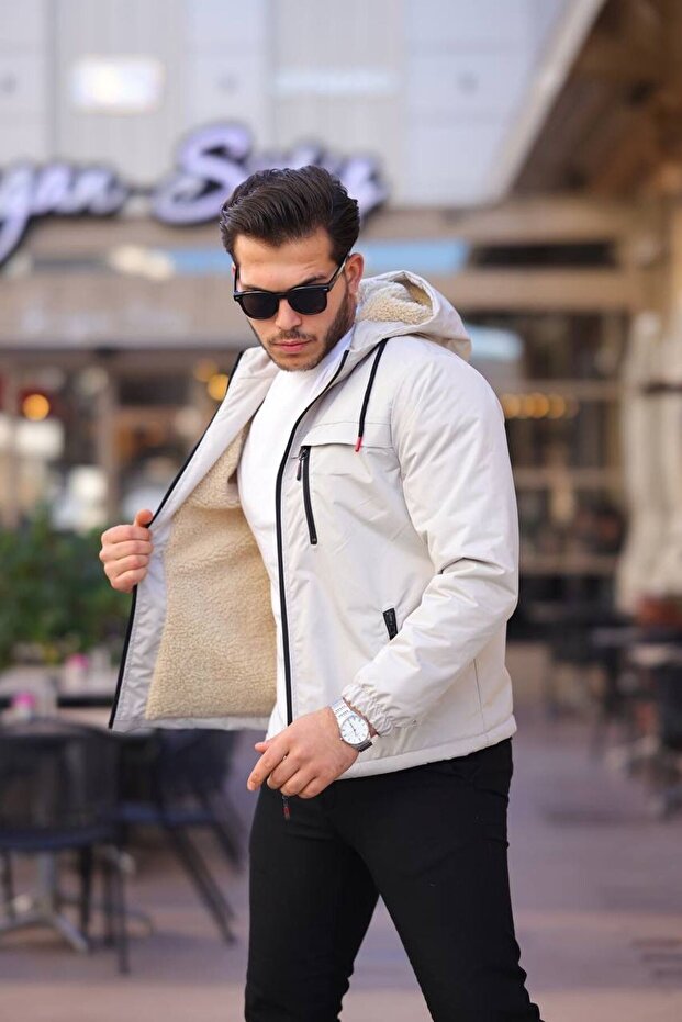 معطف شتوي مع فرو من الداخل
