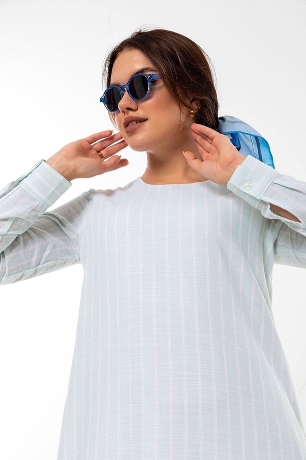 Neva %100 Pamuk Kadın Elbise Maxi (140CM) Boy Astarlı 1020-1 - 3