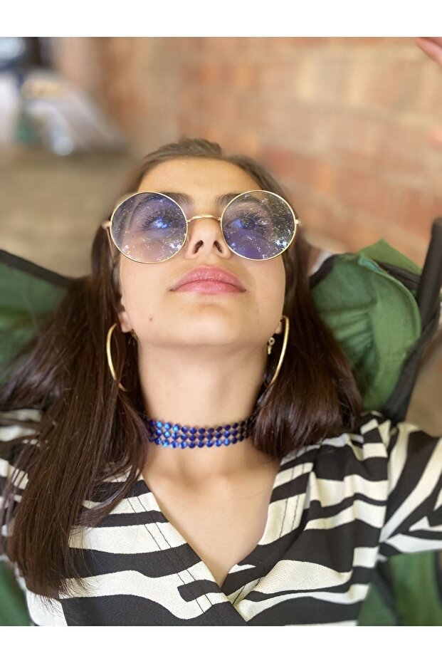 Marka Choker Kolye Mavi - 1