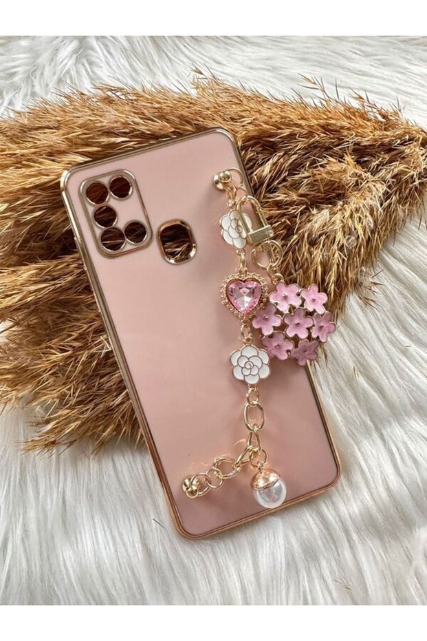 Samsung A21S Compatible Floral Stone Pearl Handheld Laser Cut Case