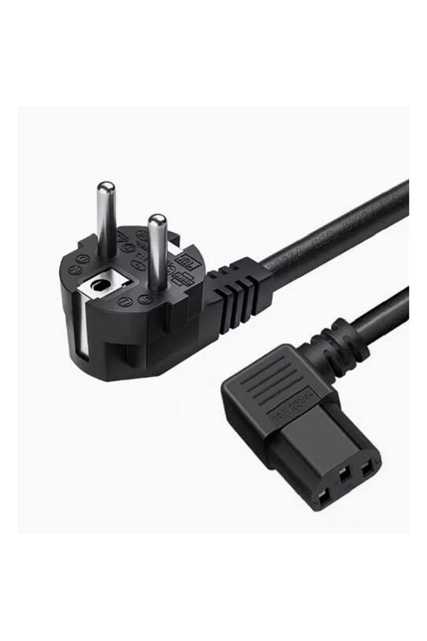 Power Kablo L Tipi C13 Power Kablo 3x0.75 90 Derece Kasa Ekran Monitör Güç Elektrik Kablosu 1.8 mt - 1