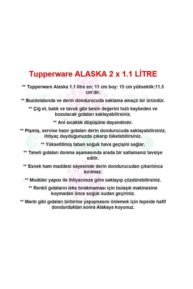 Alaska Set 2 X 1.1 Lt Buzluk Dondurucu Saklama Kabı Hsgl - 4