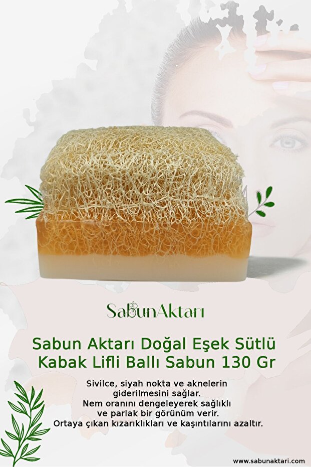 Decorative Gift Soap Transmitter Natural Donkey Milk Pumpkin Fiber Honey Soap Extra Large 130 gr