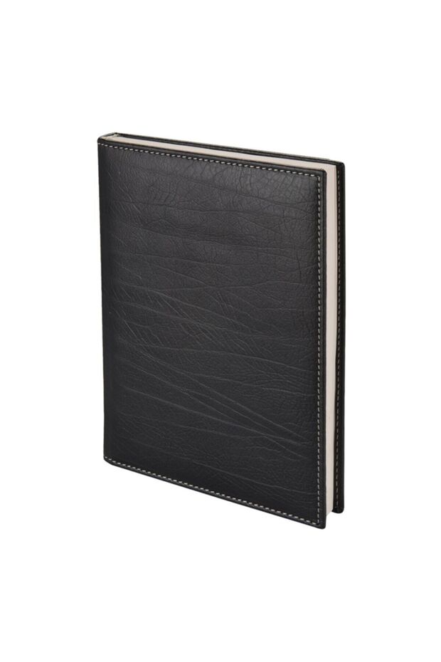 دفتر ملاحظات بغطاء جلدي بدون تاريخ مقاس 14 × 20 سم