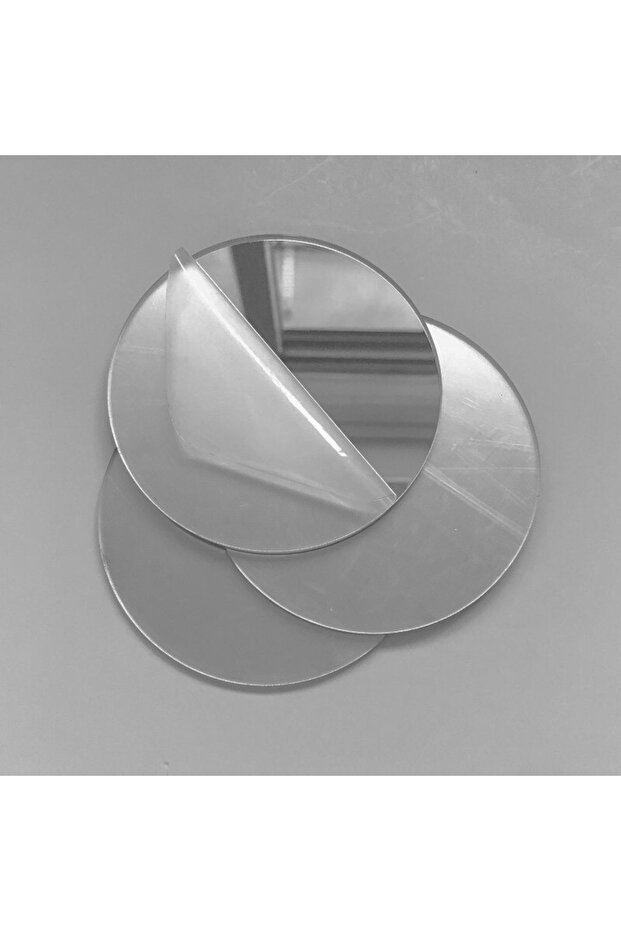 DOGA ONLINE 1 Mm Gümüş Renkli Yapışkanlı Aynalı- Silver Pleksi Levha - Yuvarlak - Daire Kesim 20 Cm Çapında