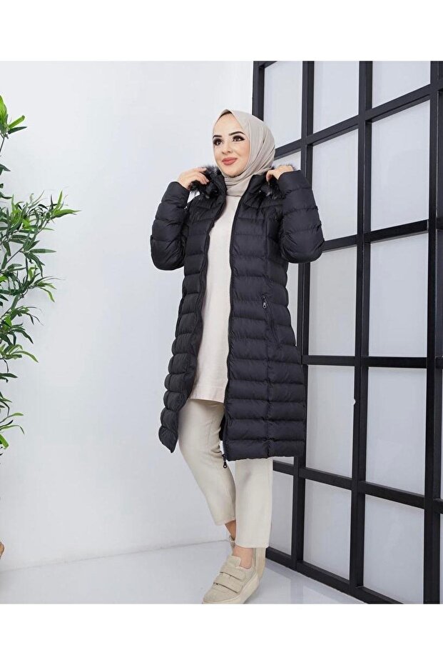 Kapüşonlu Şişme Mont - 2