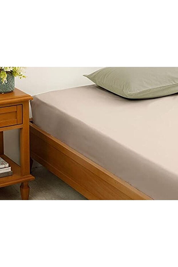 Flat Fitted Sheet 160x200 cm Coffee Foam