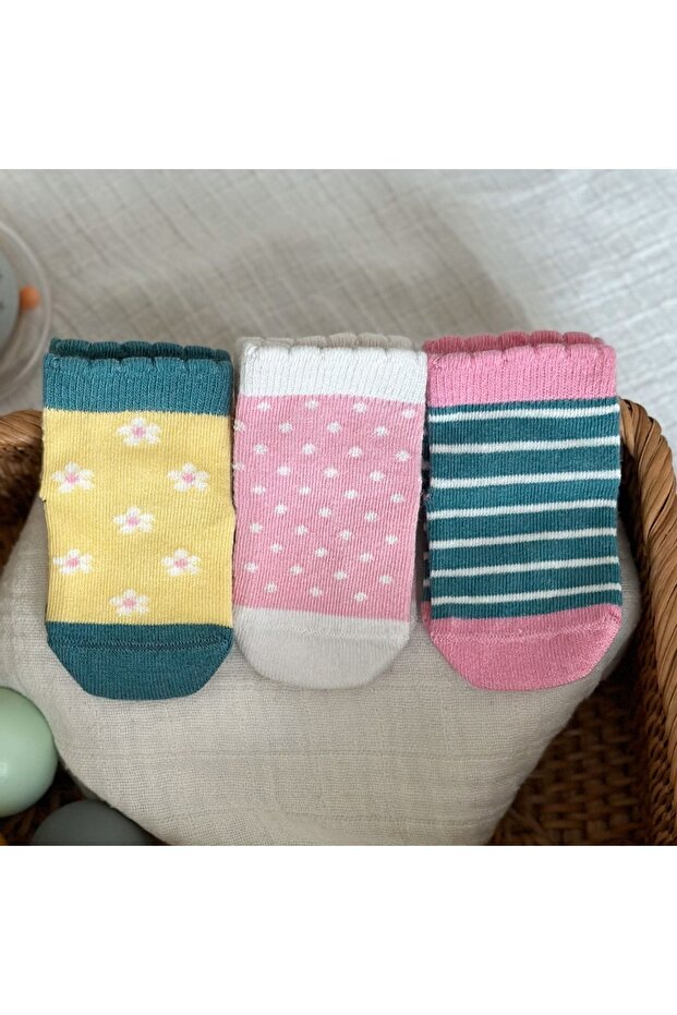 3-Piece Duru Series Seamless-Organic Cotton Baby Socks