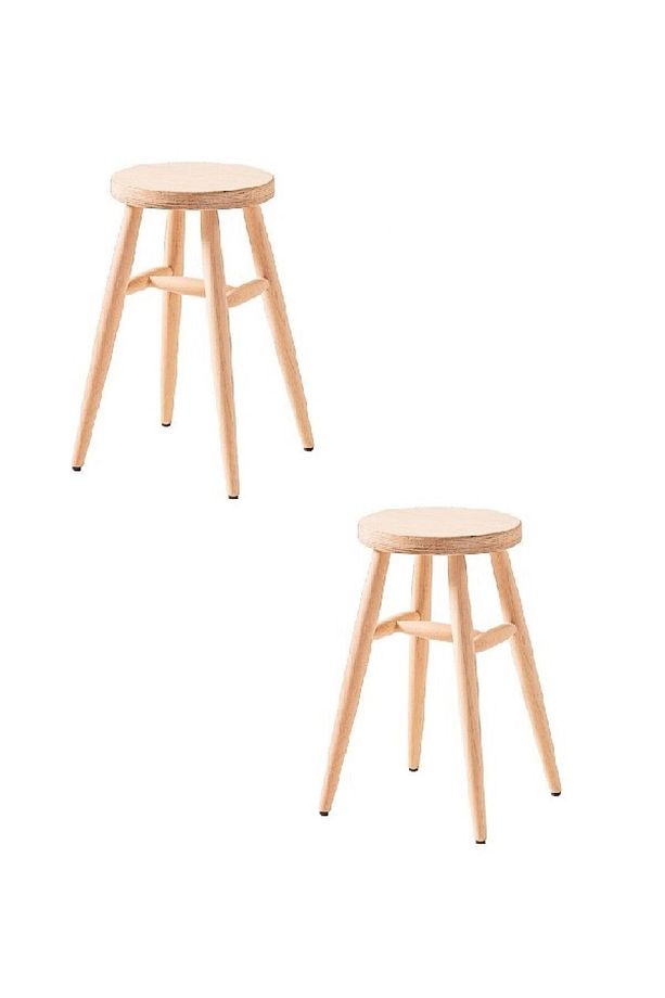 Ahşap Tabure Ham 28*45 Cm 2 Adet - 1