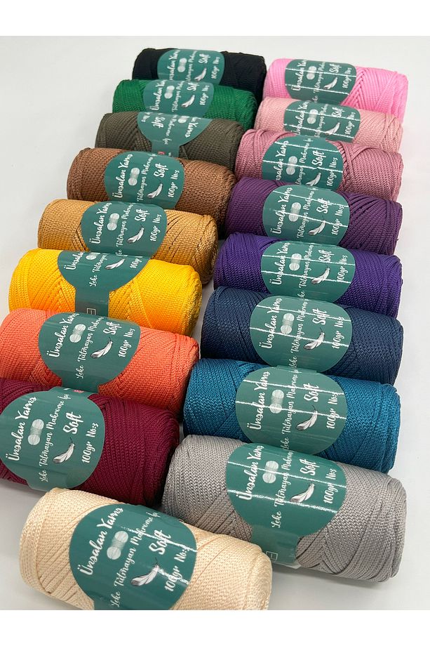 2mm 100gr  Polyester Makrome Ipi Çanta Ip Supla Ip Runner Ipliği 120mt - 5
