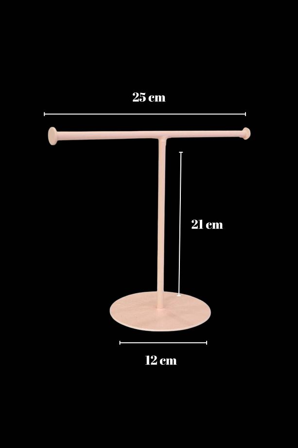 Metal T Pembe Kolye Askısı Takı Düzenleyici Takı Askısı Takı Standı Tesbih Askısı Bileklik Askısı - 2