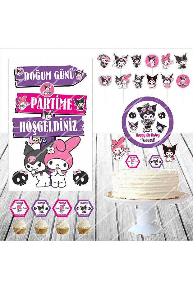 Kuromi Board and Cake Decoration Set for Birthday