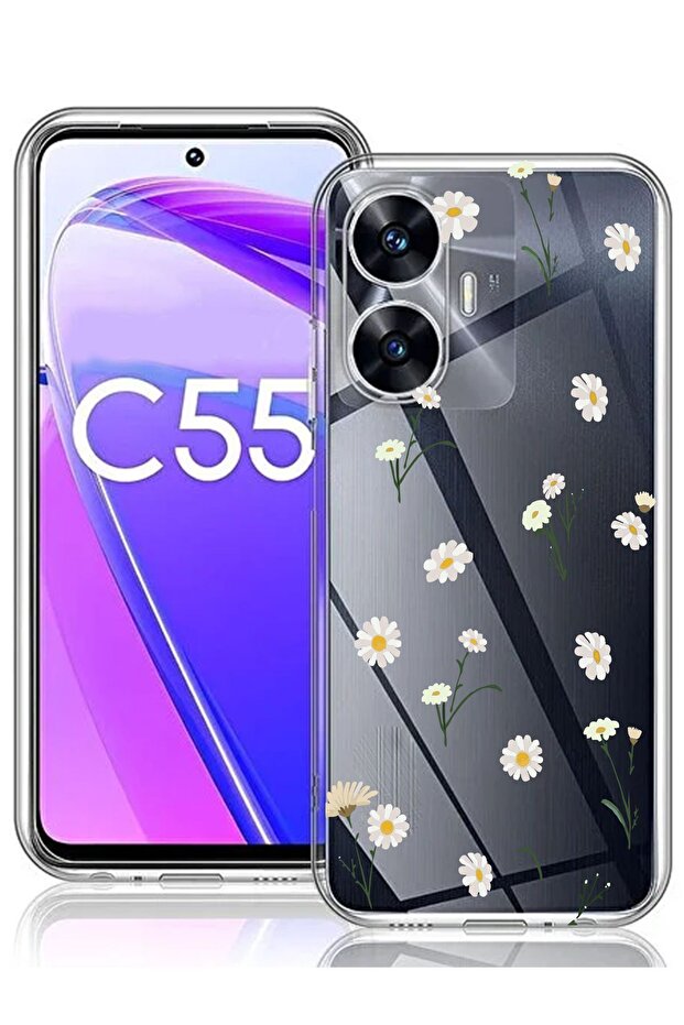 حافظة سيليكون شفافة متوافقة مع هاتف REALME C55 GN14 - 1